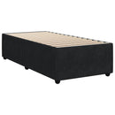vidaXL Boxspring ágy matraccal fejtámlával Fekete 90 x 190 cm Bársony