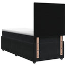 vidaXL Boxspring ágy matraccal fejtámlával Fekete 90 x 190 cm Bársony