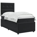 vidaXL Boxspring ágy matraccal fejtámlával Fekete 90 x 190 cm Bársony