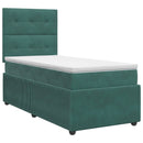 vidaXL Boxspring ágy matraccal Sötétzöld 90 x 190 cm Bársony