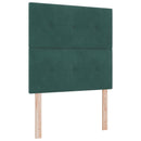 vidaXL Boxspring ágy matraccal Sötétzöld 90 x 190 cm Bársony