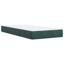 vidaXL Boxspring ágy matraccal Sötétzöld 90 x 190 cm Bársony