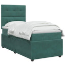 vidaXL Boxspring ágy matraccal Sötétzöld 90 x 190 cm Bársony