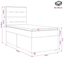 vidaXL Boxspring ágy matraccal Sötétzöld 90 x 190 cm Bársony