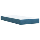 vidaXL Boxspring ágy matraccal fejtámlával Kék 90 x 190 cm Bársony