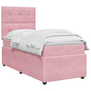 vidaXL Boxspring ágy matraccal Rózsaszín 90 x 190 cm Bársony