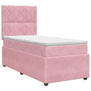 vidaXL Boxspring ágy matraccal Rózsaszín 90 x 190 cm Bársony