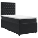 vidaXL Boxspring ágy matraccal fejtámlával Fekete 90 x 200 cm Bársony