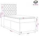 vidaXL Boxspring ágy matraccal fejtámlával Fekete 90 x 200 cm Bársony