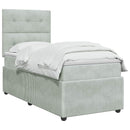 vidaXL Boxspring ágy matraccal Világosszürke 90 x 200 cm Bársony