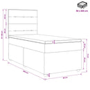 vidaXL Boxspring ágy matraccal Világosszürke 90 x 200 cm Bársony