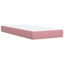 vidaXL Boxspring ágy matraccal Rózsaszín 90 x 200 cm Bársony