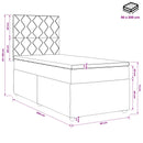 vidaXL Boxspring ágy matraccal Sötétzöld 90 x 200 cm Bársony