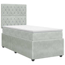 vidaXL Boxspring ágy matraccal Világosszürke 100 x 200 cm Bársony
