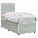 vidaXL Boxspring ágy matraccal Világosszürke 100 x 200 cm Bársony