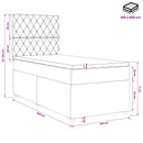 vidaXL Boxspring ágy matraccal Világosszürke 100 x 200 cm Bársony
