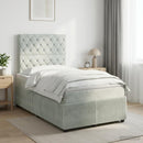 vidaXL Boxspring ágy matraccal Világosszürke 120 x 200 cm Bársony