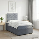 vidaXL Boxspring ágy matraccal Sötétszürke 120 x 190 cm Bársony