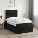 vidaXL Boxspring ágy matraccal fejtámlával Fekete 120 x 190 cm Bársony