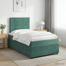 vidaXL Boxspring ágy matraccal Sötétzöld 120 x 200 cm Bársony