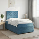 vidaXL Boxspring ágy matraccal fejtámlával Kék 120 x 200 cm Bársony