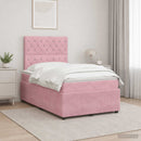 vidaXL Boxspring ágy matraccal Rózsaszín 120 x 200 cm Bársony