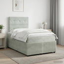 vidaXL Boxspring ágy matraccal Világosszürke 120 x 200 cm Bársony