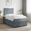 vidaXL Boxspring ágy matraccal Sötétszürke 120 x 200 cm Bársony
