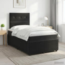 vidaXL Boxspring ágy matraccal fejtámlával Fekete 120 x 190 cm Bársony