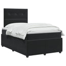 vidaXL Boxspring ágy matraccal fejtámlával Fekete 120 x 190 cm Bársony
