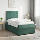 vidaXL Boxspring ágy matraccal Sötétzöld 120 x 200 cm Bársony
