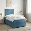vidaXL Boxspring ágy matraccal fejtámlával Kék 120 x 190 cm Bársony