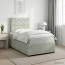 vidaXL Boxspring ágy matraccal Világosszürke 120 x 190 cm Bársony
