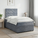 vidaXL Boxspring ágy matraccal Sötétszürke 120 x 190 cm Bársony