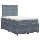 vidaXL Boxspring ágy matraccal Sötétszürke 120 x 190 cm Bársony