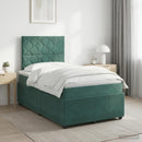 vidaXL Boxspring ágy matraccal Sötétzöld 120 x 190 cm Bársony