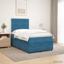 vidaXL Boxspring ágy matraccal fejtámlával Kék 120 x 190 cm Bársony