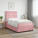vidaXL Boxspring ágy matraccal Rózsaszín 120 x 200 cm Bársony