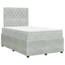 vidaXL Boxspring ágy matraccal Világosszürke 120 x 200 cm Bársony