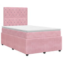 vidaXL Boxspring ágy matraccal Rózsaszín 120 x 200 cm Bársony