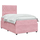 vidaXL Boxspring ágy matraccal Rózsaszín 120 x 200 cm Bársony
