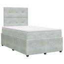 vidaXL Boxspring ágy matraccal Világosszürke 120 x 200 cm Bársony