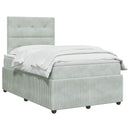vidaXL Boxspring ágy matraccal Világosszürke 120 x 200 cm Bársony