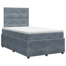 vidaXL Boxspring ágy matraccal Sötétszürke 120 x 200 cm Bársony