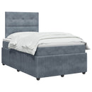 vidaXL Boxspring ágy matraccal Sötétszürke 120 x 200 cm Bársony