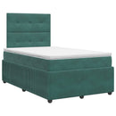vidaXL Boxspring ágy matraccal Sötétzöld 120 x 200 cm Bársony