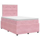 vidaXL Boxspring ágy matraccal Rózsaszín 120 x 200 cm Bársony