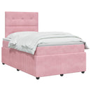 vidaXL Boxspring ágy matraccal Rózsaszín 120 x 200 cm Bársony