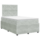 vidaXL Boxspring ágy matraccal Világosszürke 120 x 200 cm Bársony