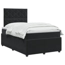 vidaXL Boxspring ágy matraccal fejtámlával Fekete 120 x 200 cm Bársony